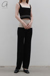SWAYING/KNIT striped decorative suspender vest SW23SS1T12